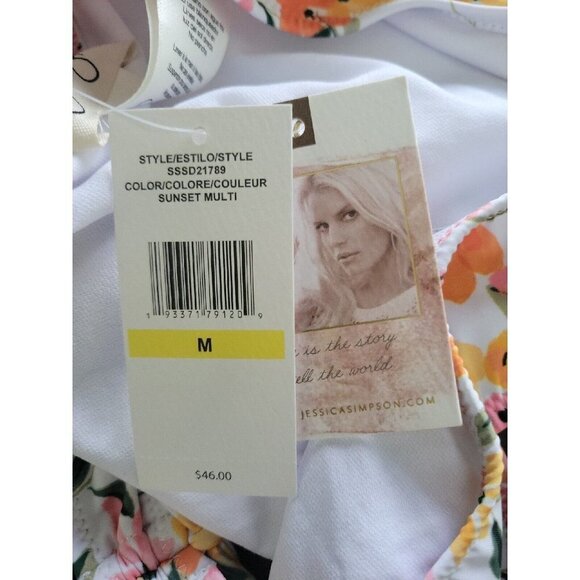 JESSICA Simpson Summer Dreaming Ruched Hipster Bikini Bottom. Size Medium.  NWT - Picture 3 of 4